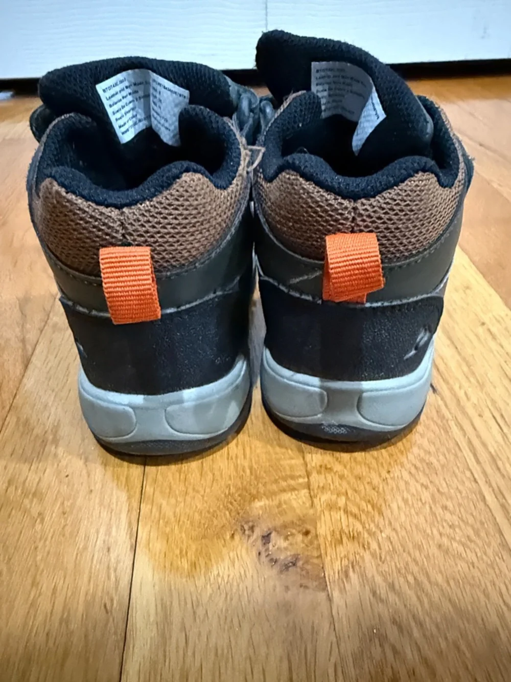Ozark Trail Kids 8 Gray, Brown and Orange Hiking Boots - Picture 4 of 8